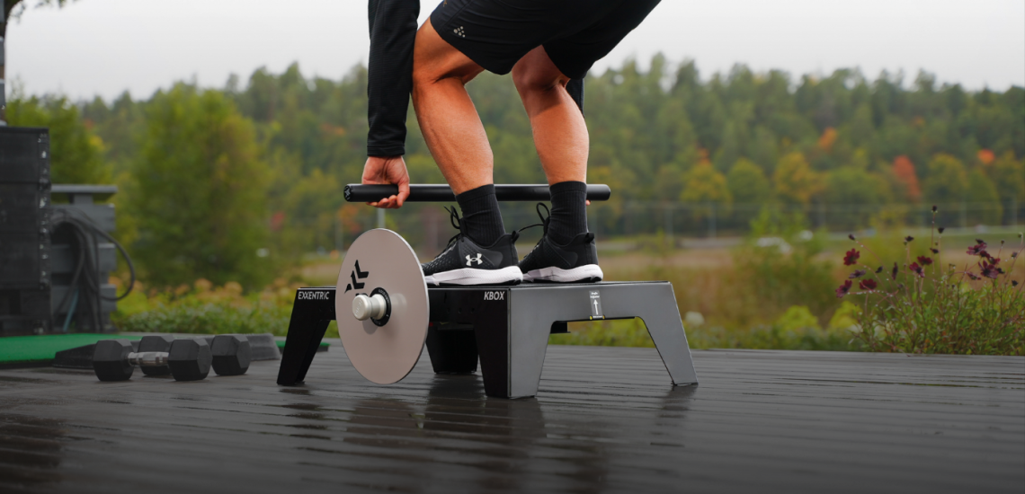 Man on kBox and kPulley doing a deadlift