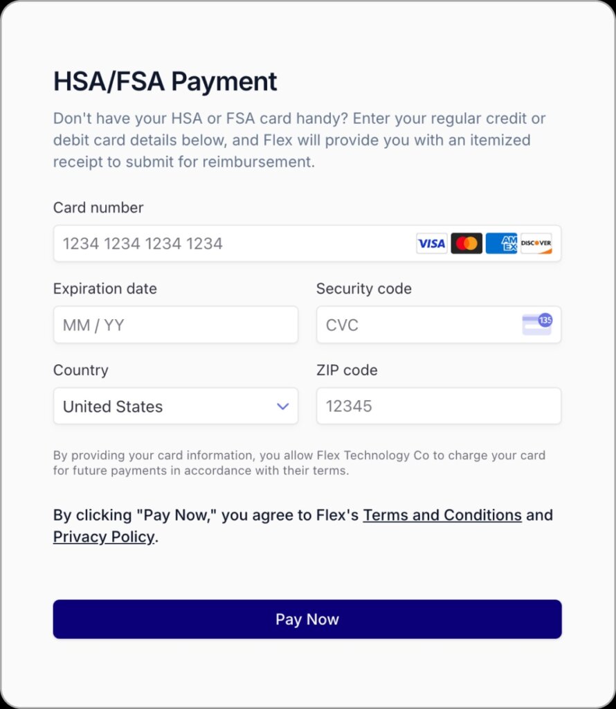 HSA/FSA card details